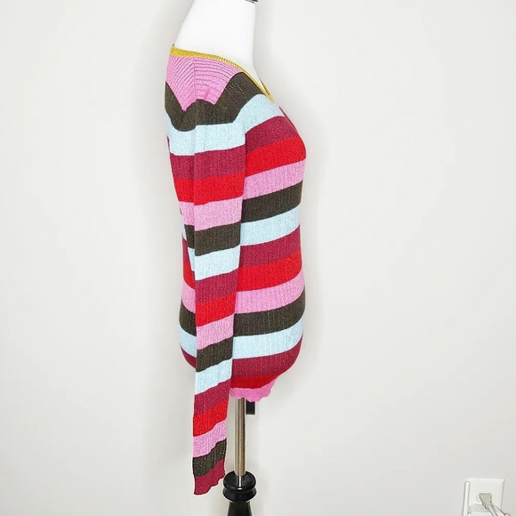 NWT Blank NYC Metallic Stripe Bell Sleeve Sweater M - Picture 3 of 8